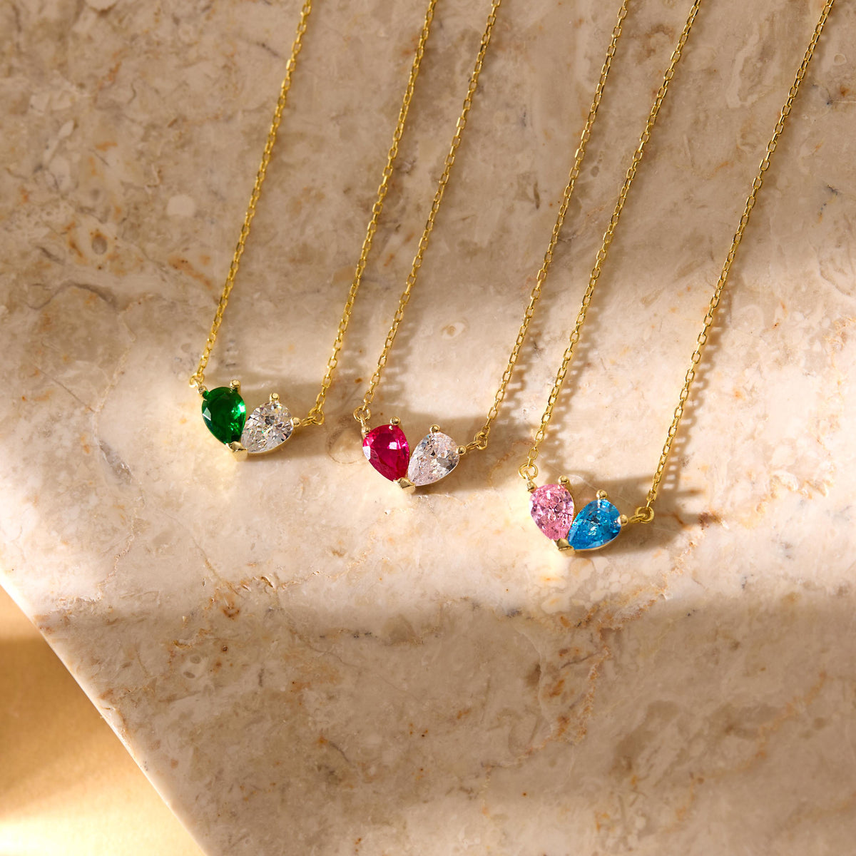 Custom Tiny Heart Birthstone Necklace