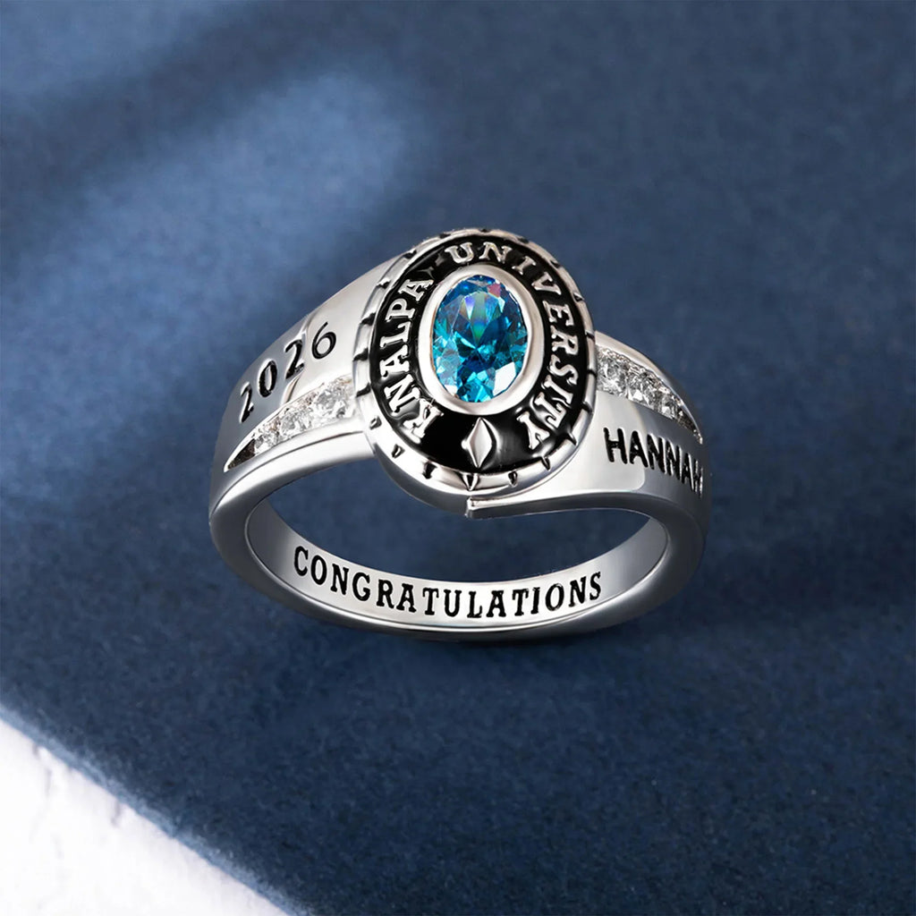 Custom Engraved Birthstone Graduation Ring Gifts for Graduates