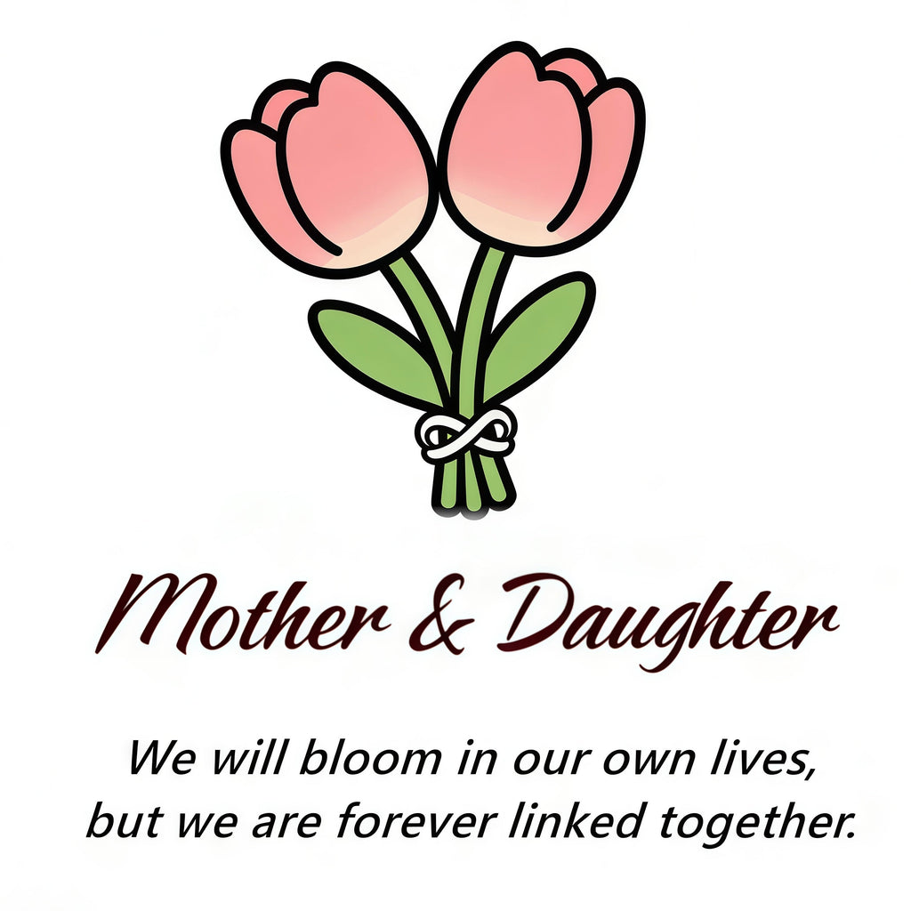 Mother&Daughter Double Birthstones Tuilp Ring