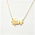 For Love- You Complete Me Custom Initial Puzzle Necklace