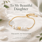 For Daughter - A Mother’s Love Personalized Pearl Initial Bracelet