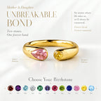 Mother&Daughter Unbreakable Bond Personalized Double Birthstone Ring