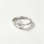 Mother And Daughter Custom Two Initial Interlocking Ring