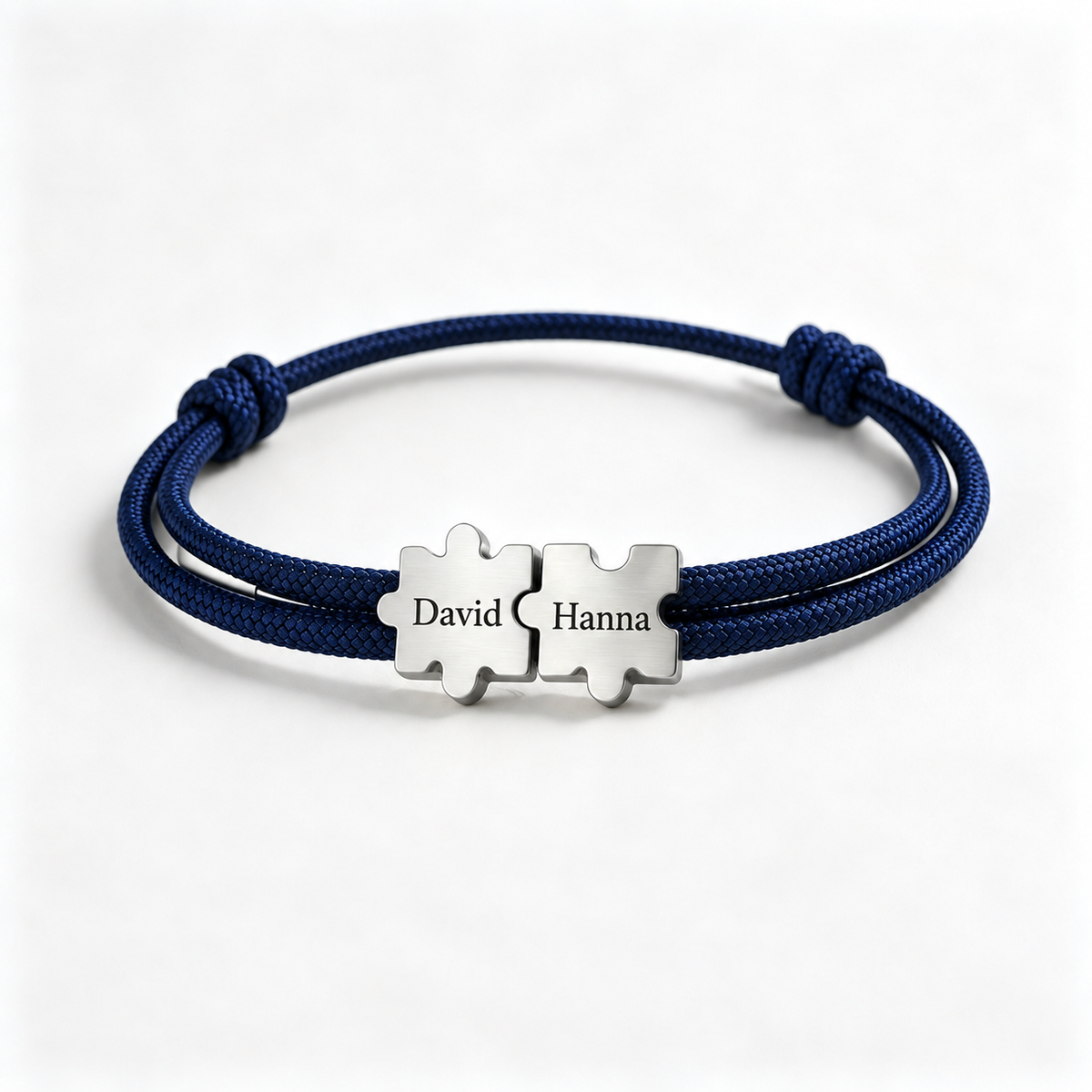 Couple Puzzle Personalized Name Bracelet — 4