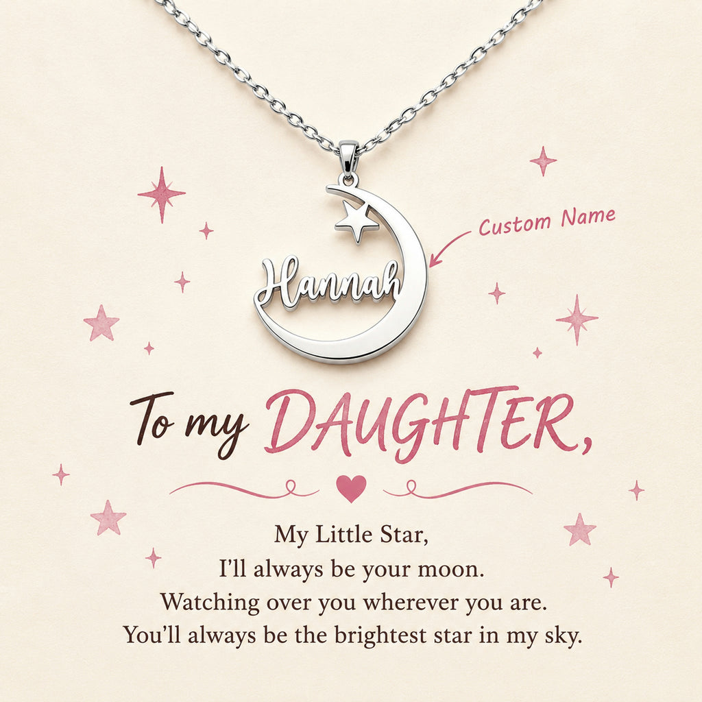 Daughter Moon Personalized Name Necklace — 6