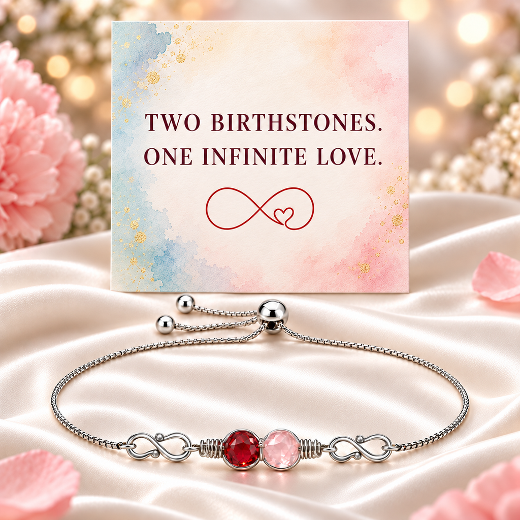 Mother & Daughter Infinity Birthstone Bracelet — 3