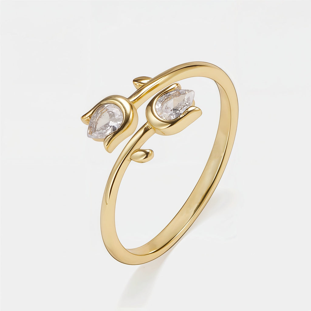 Mother & Daughter Tulip Birthstone Ring — 5