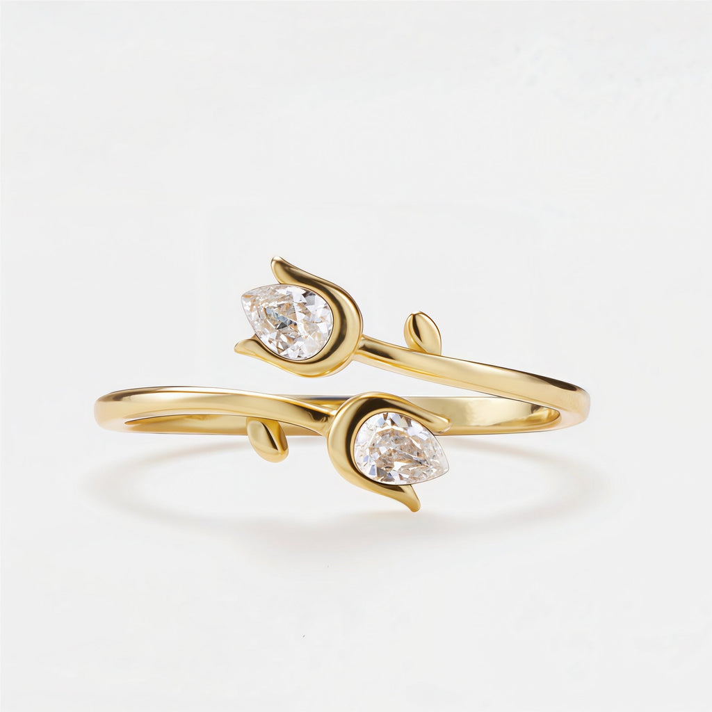 Mother & Daughter Tulip Birthstone Ring — 7