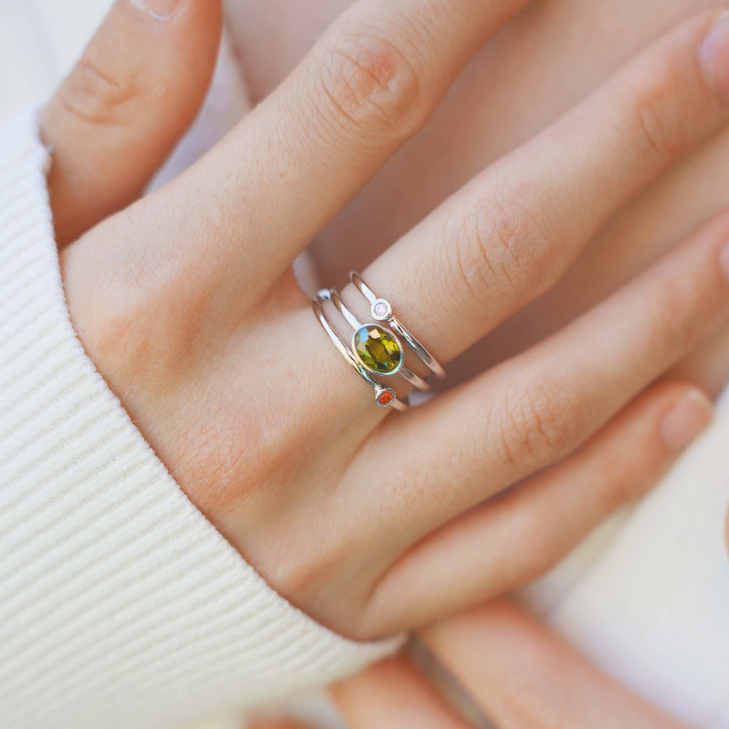 Mother & Family Stacking Birthstone Rings — 3
