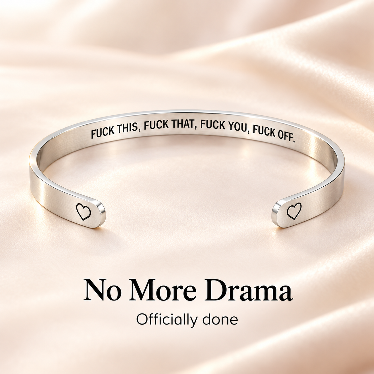 Officially Done Engraved Mantra Cuff — 5