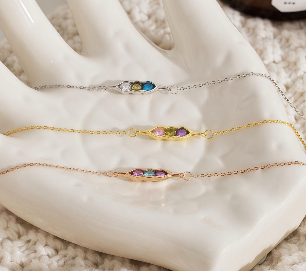 Peas in a Pod Birthstone Bracelet — 6
