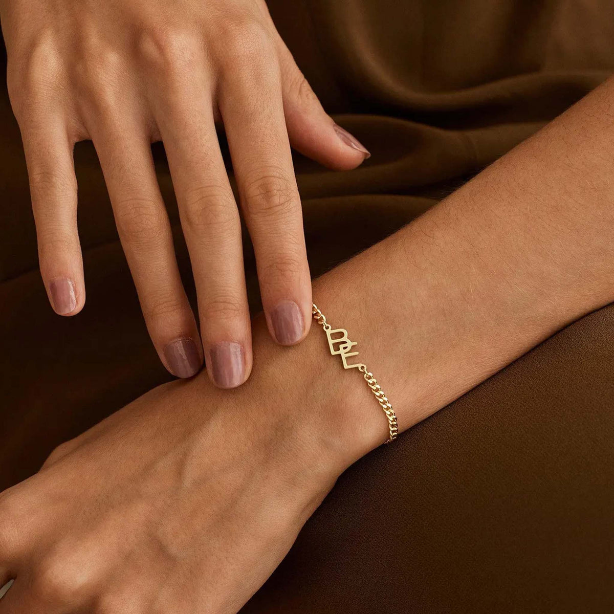 Personalized Two Initial Interlocking Bracelet — 4