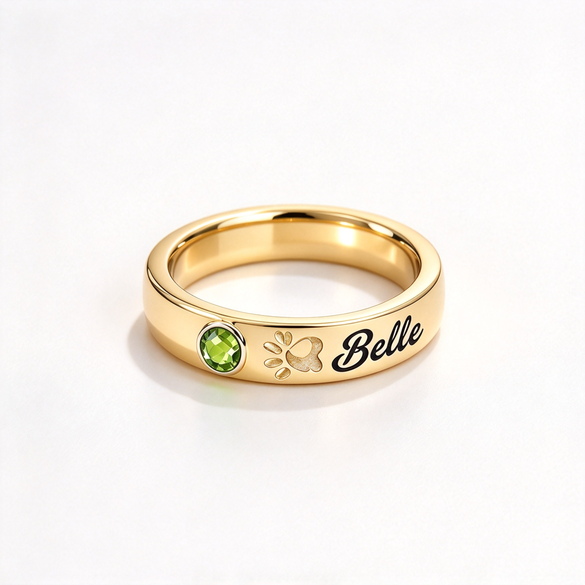 Pet Memorial Name & Birthstone Ring — 3