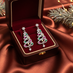 Rhinestone Christmas Tree Earrings — 6