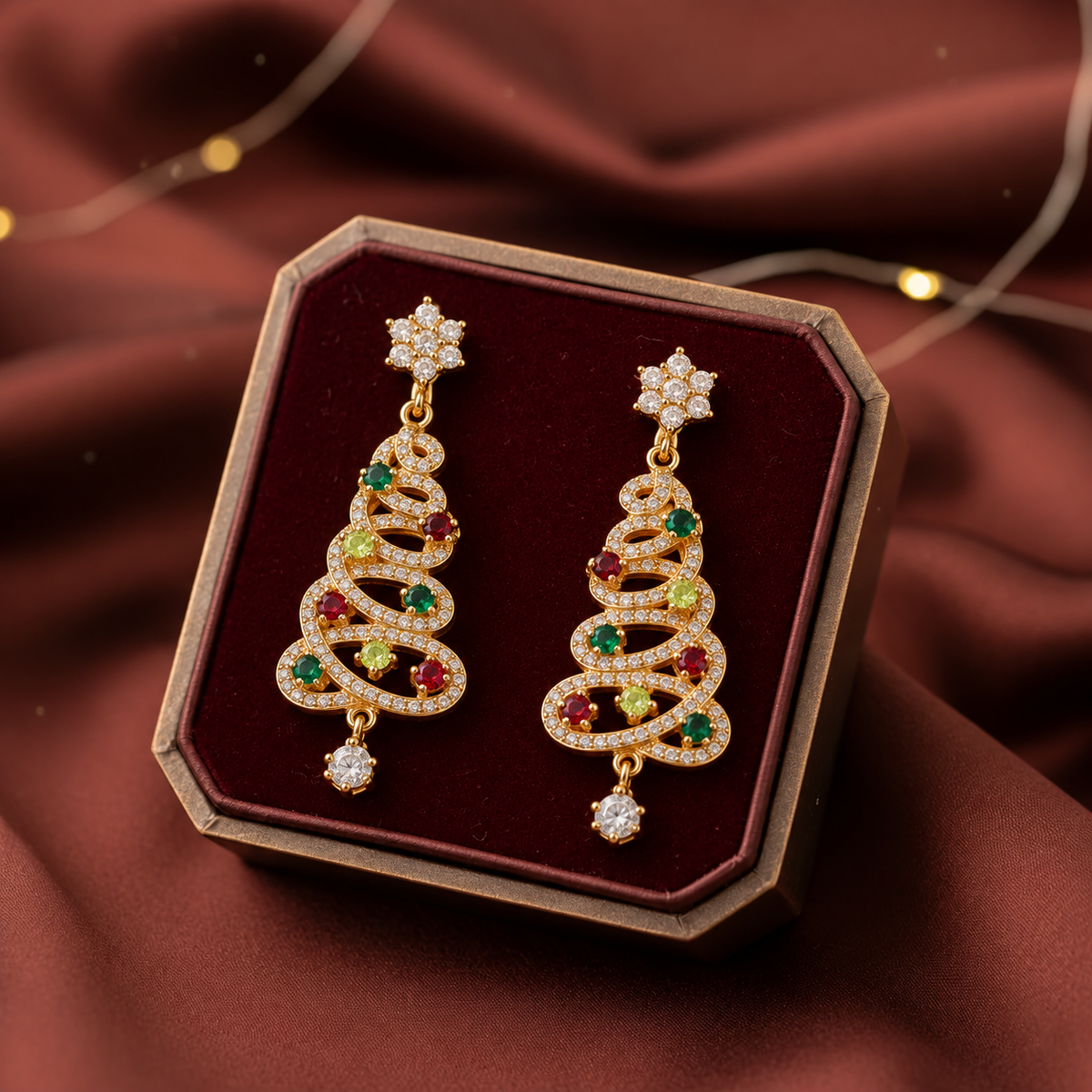 Rhinestone Christmas Tree Earrings — 7