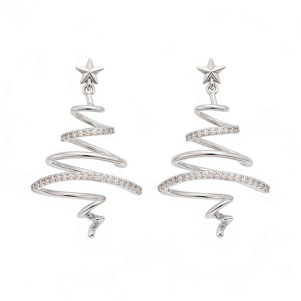 Spiral Christmas Tree Earrings — 2
