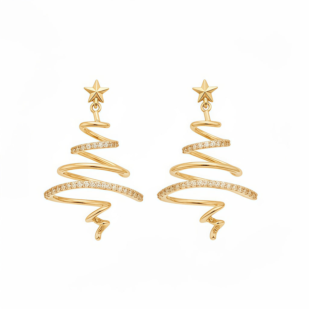 Spiral Christmas Tree Earrings — 3