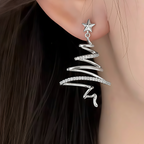 Spiral Christmas Tree Earrings — 1